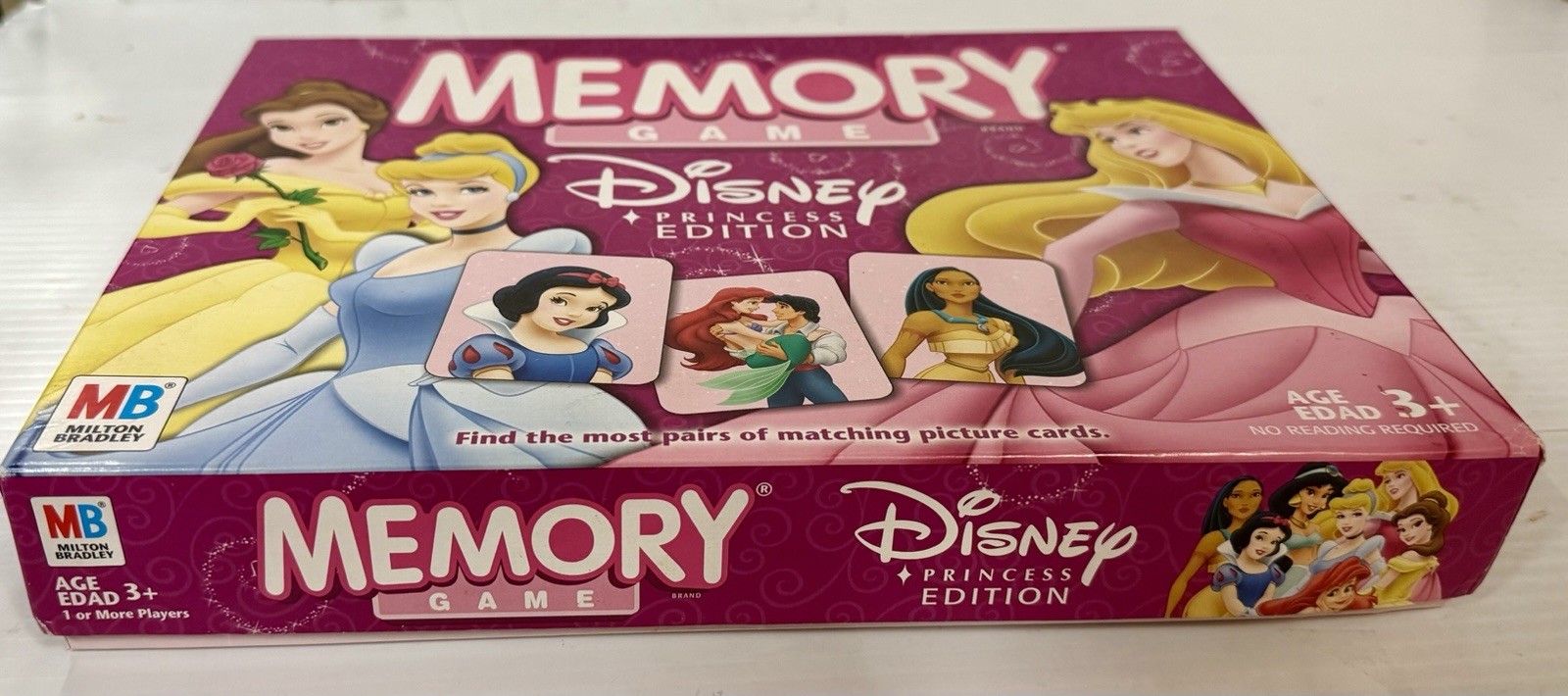Milton Bradley Disney Princess Edition Memory Game 70 Cards w Tray & Rules Fast