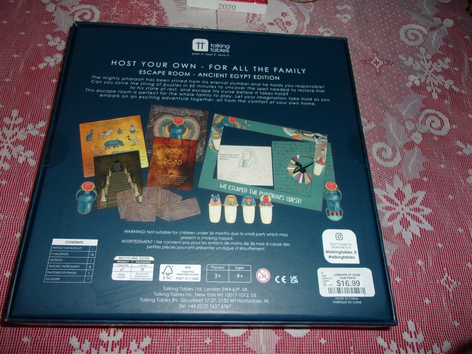 TALKING TABLES ESCAPE ROOM ANCIENT EGYPT EDITION BOARD GAME NEW SEALED