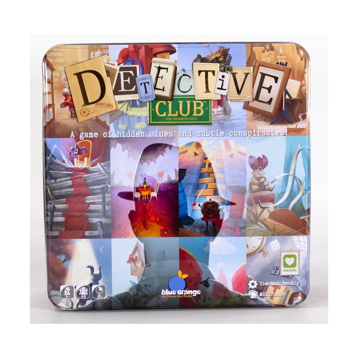 Blue Orange Boardgame Detective Club (Metal Tin Ed) Box NM