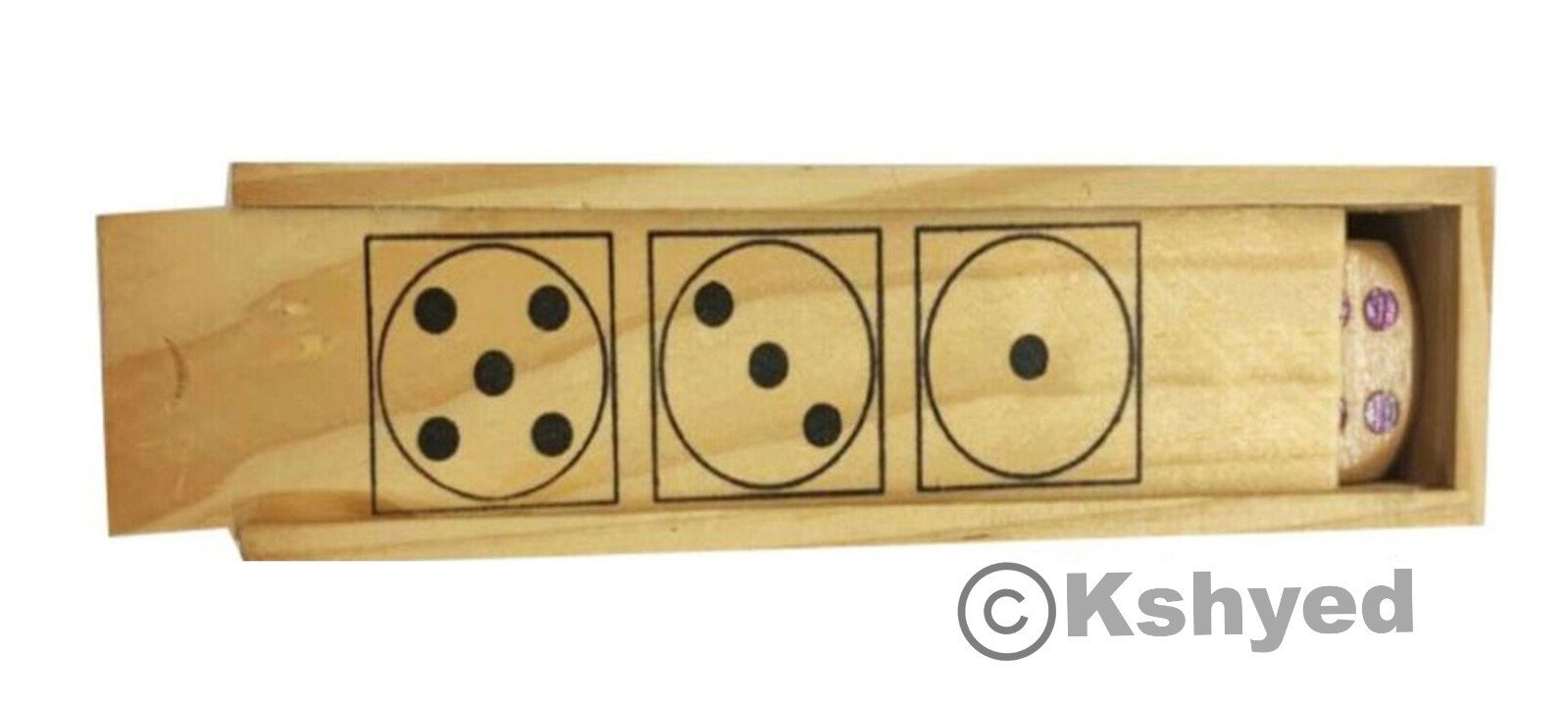 (1 Pack) 5Pcs/set Wooden D6 Dice Game Set with Handmade Storage Box, Party Toy