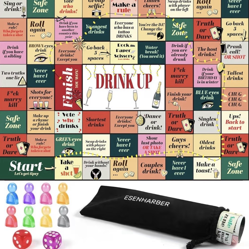 Drinking Board Game Adults 21+ 2-8 Players Social party Holiday Entertainment