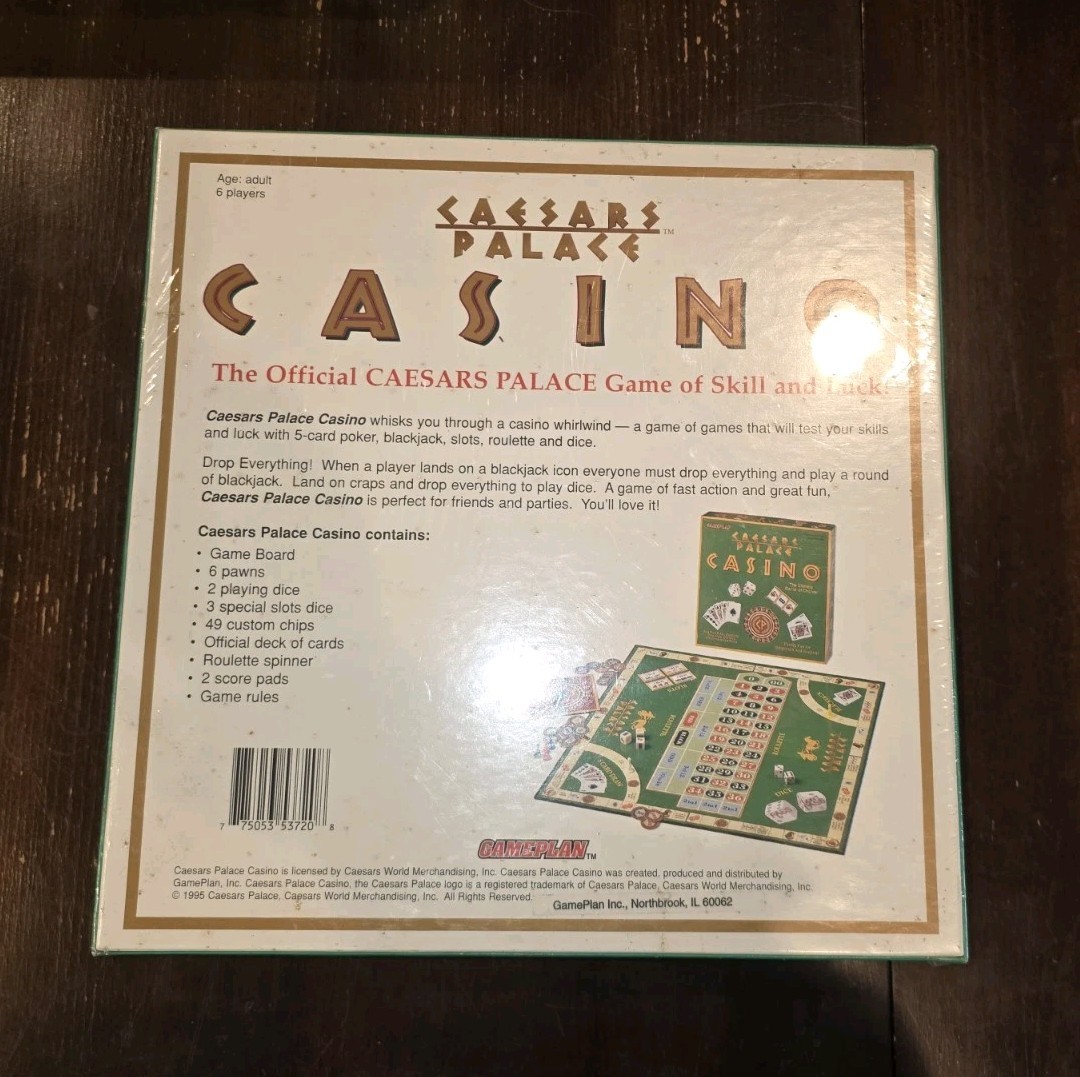 Vintage CAESARS PALACE CASINO Board Game 1995 by Gameplan New and Sealed