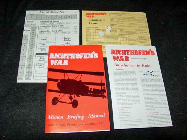 Avalon Hill : Richthofen’s War game – Great War WW1 Air War (UNPUNCHED) 2-18-20