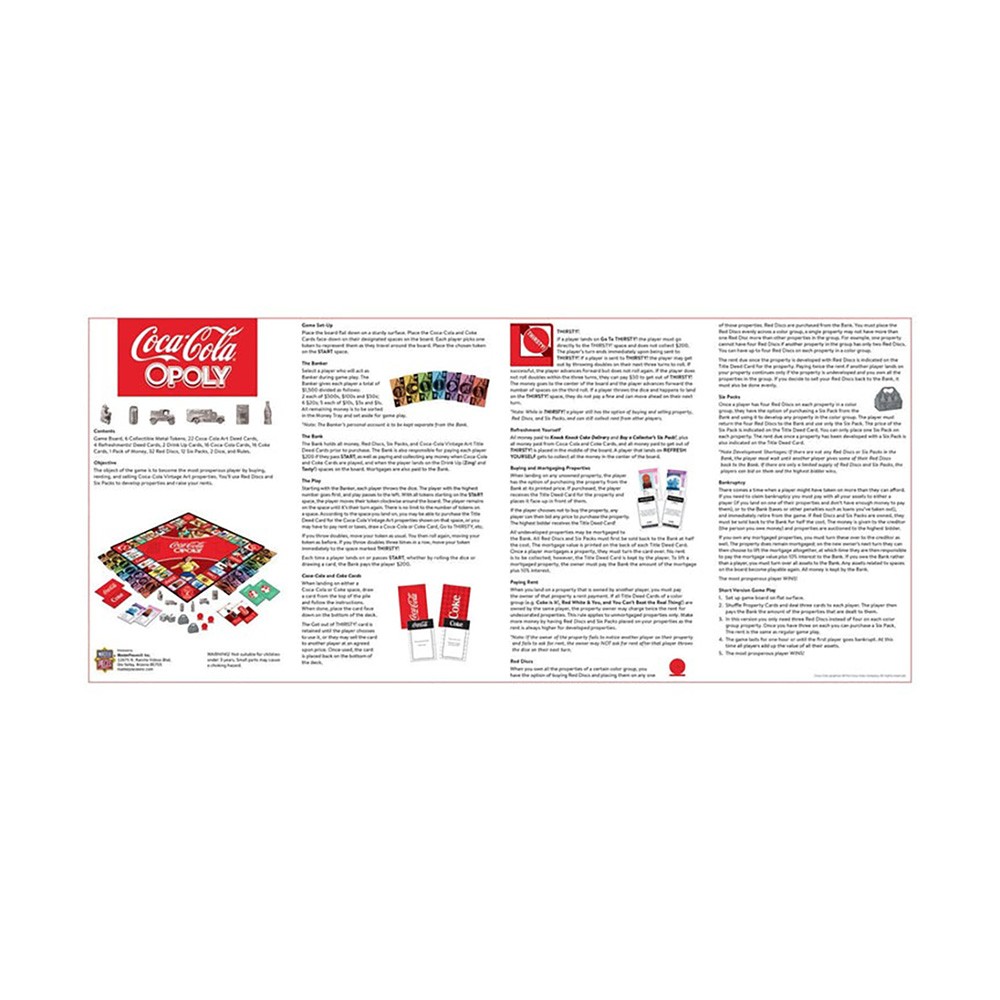 Masterpieces Coca Cola Checkers Board Game