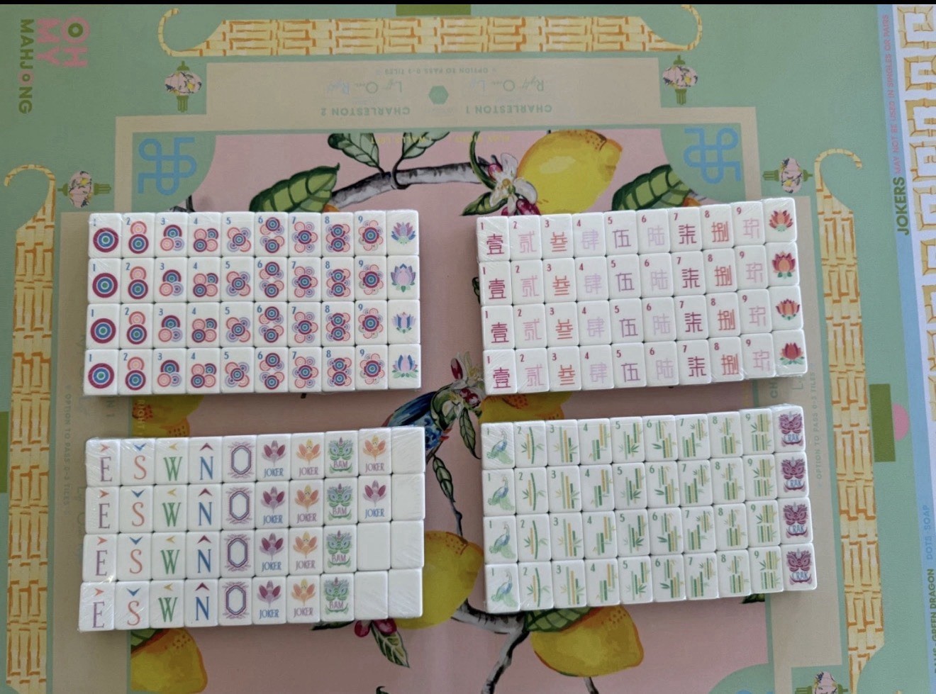 NEW! Lemon Chiffon Yellow 4-Layer Acrylic Mahjong Tiles American Set 160 Luxury