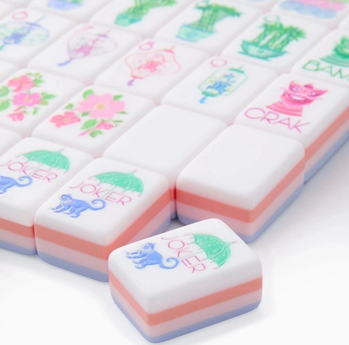 LUMINAIRE PURPLE 4 Layer Acrylic Mahjong Tiles American Set 160 Tiles US SELLER!