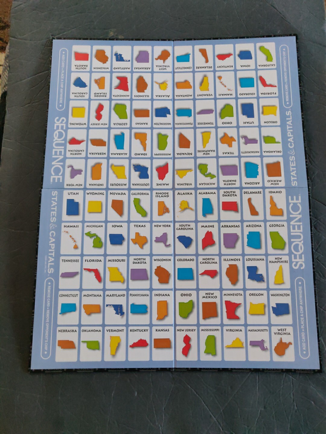 Sequence States & Capitals Board Game, Jax 2006 2 to 12 Players. Pre Owned.