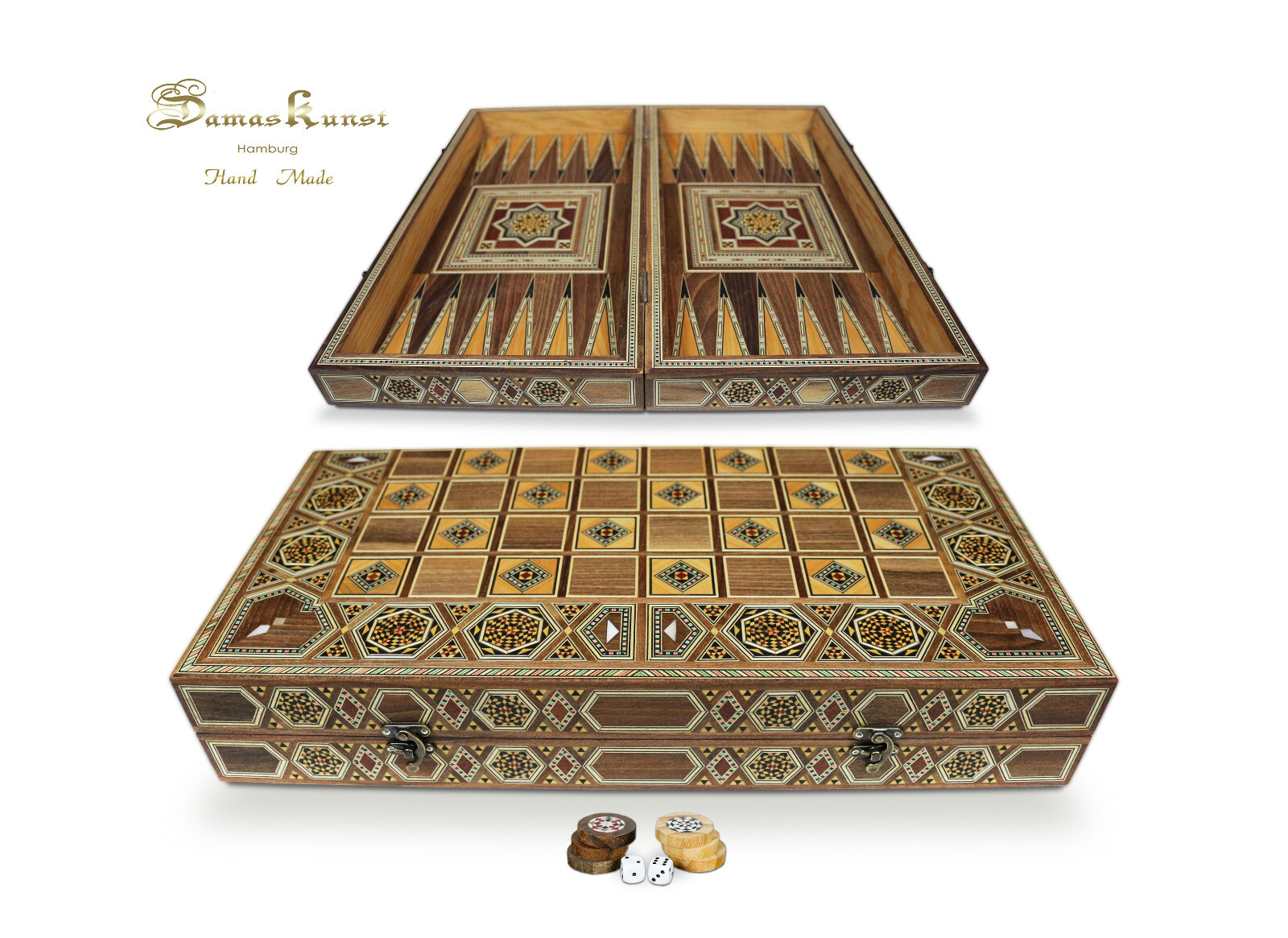 Wooden Backgammon/Chess Board Including Wooden Bricks BT525 S