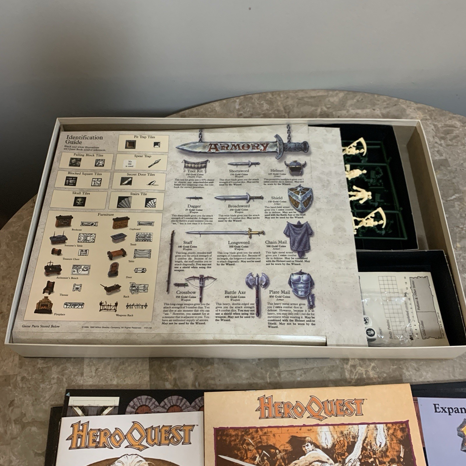 Unused Hero Quest Board Game 1990 Vintage Games Workshop HeroQuest Missing Items
