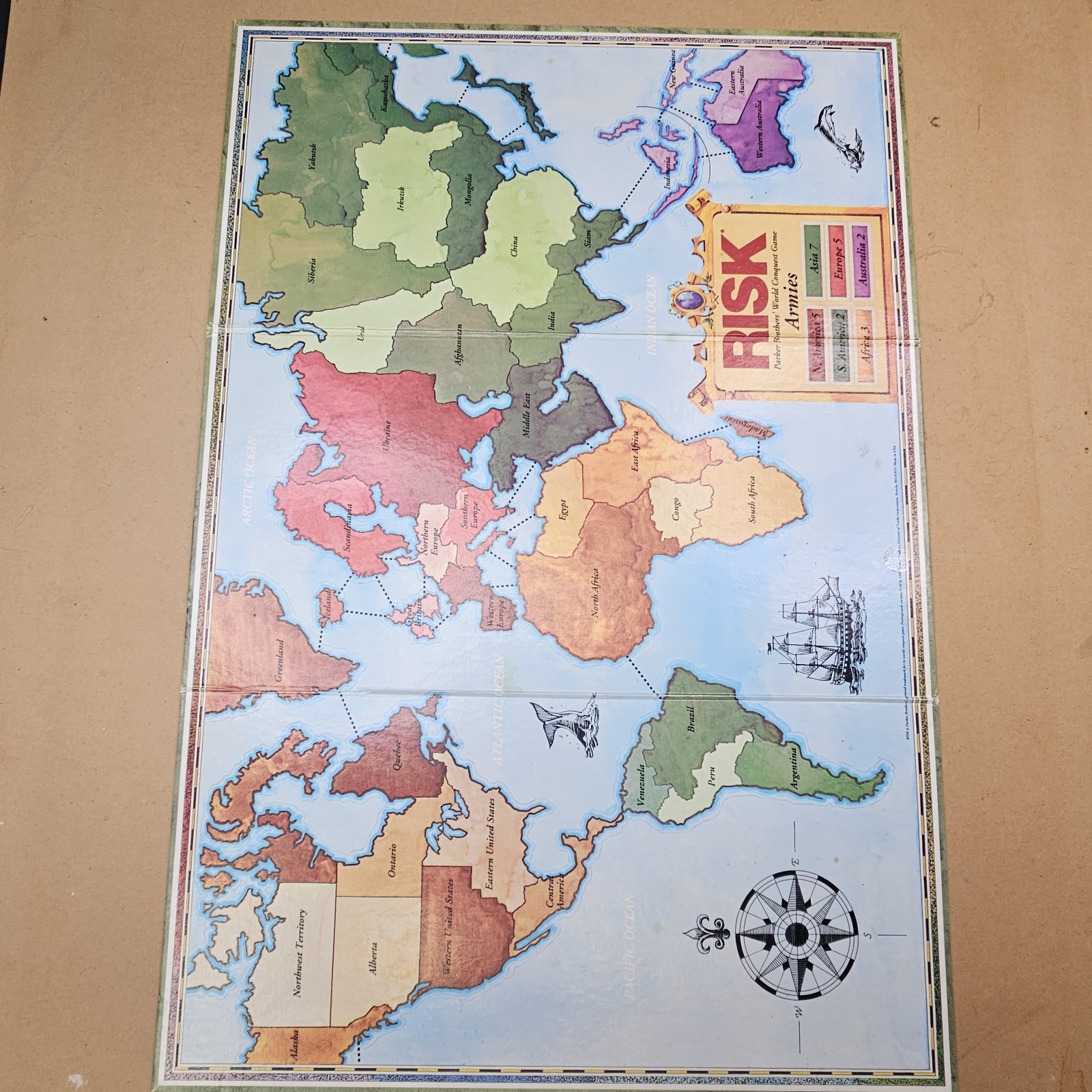 1990 Risk & Castle Risk Parker Brothers – Incomplete Set for Parts/Repair