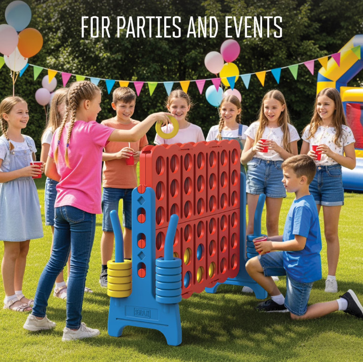 SALE Realplay Giant 4ft 4-in-a-Row Connect Game w/ 42 Rings Indoor Outdoor