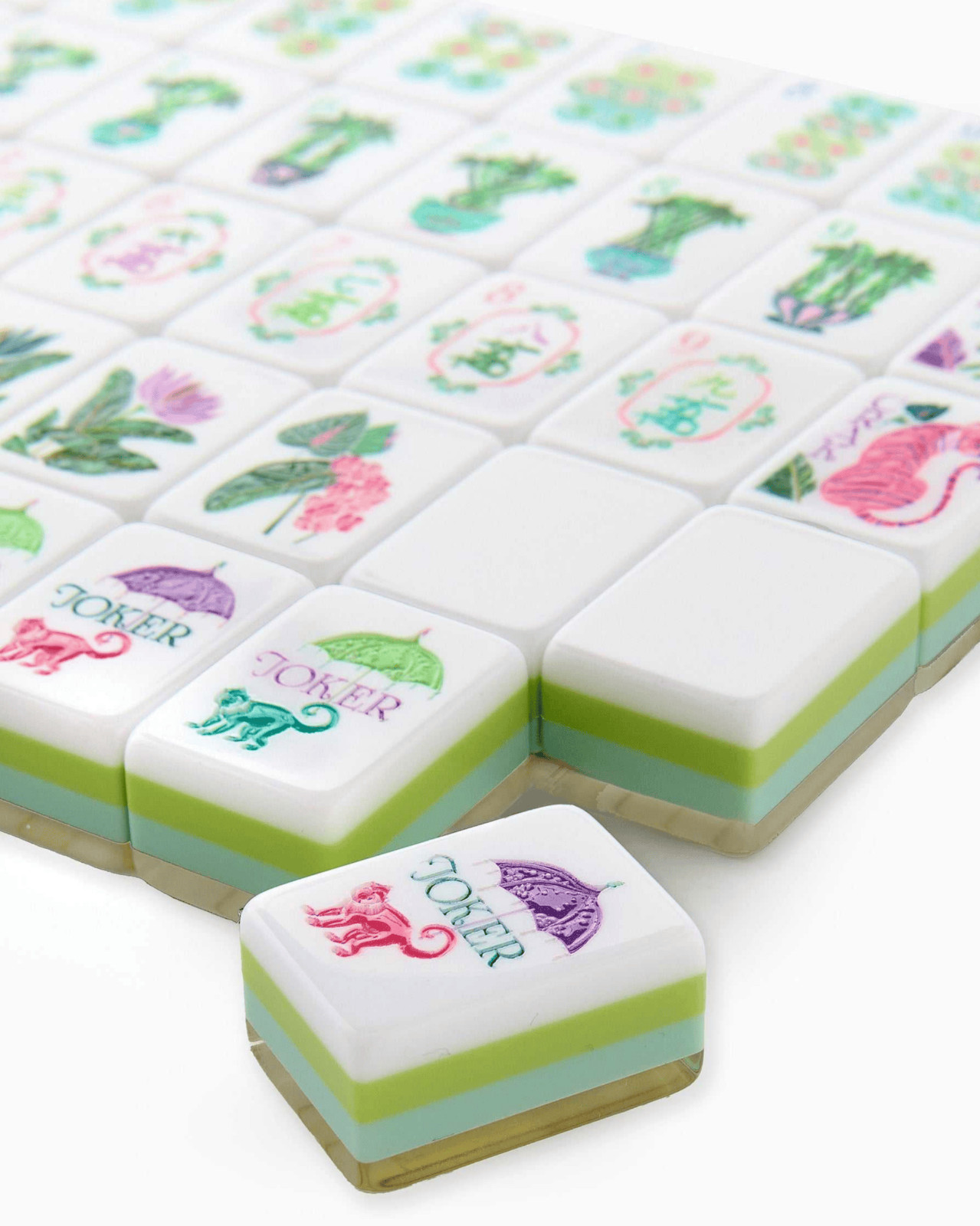 Engraved American Mahjong Tiles set ,160 4 layered Palm Tree Royale