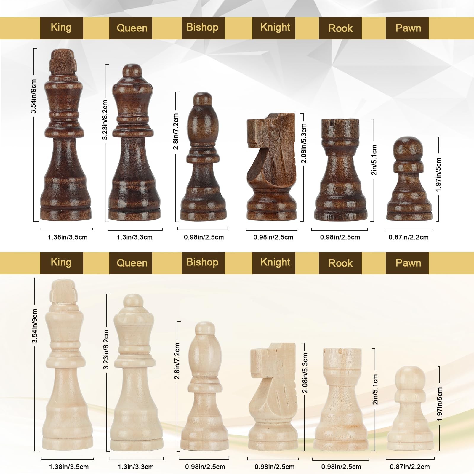 Unique Handmade Wooden Magnetic Chess Set Folding Portable Travel Game Board 17″