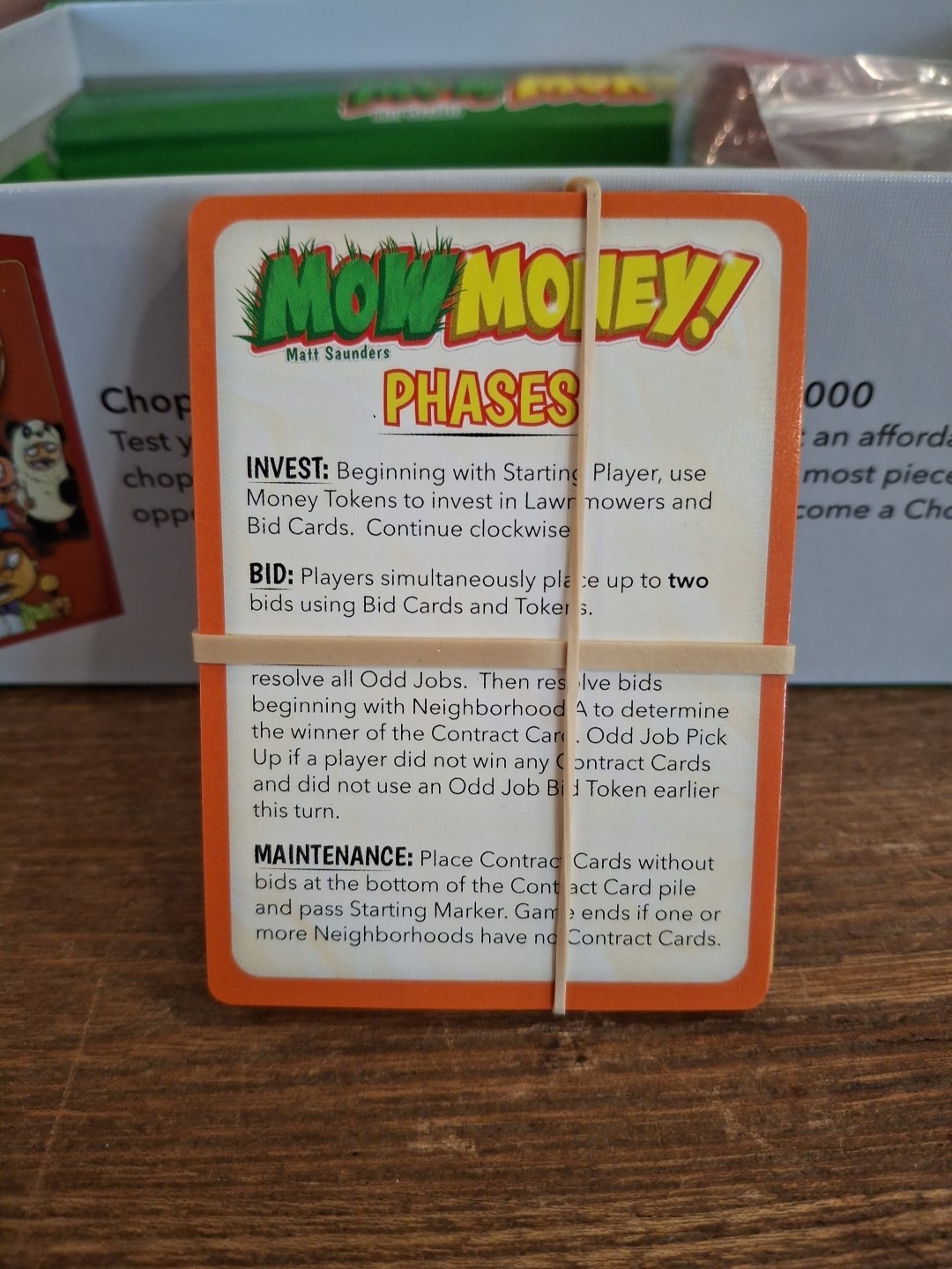 Mayday Games MOW MONEY Game by Matt Saunders 100% Complete Economy Game