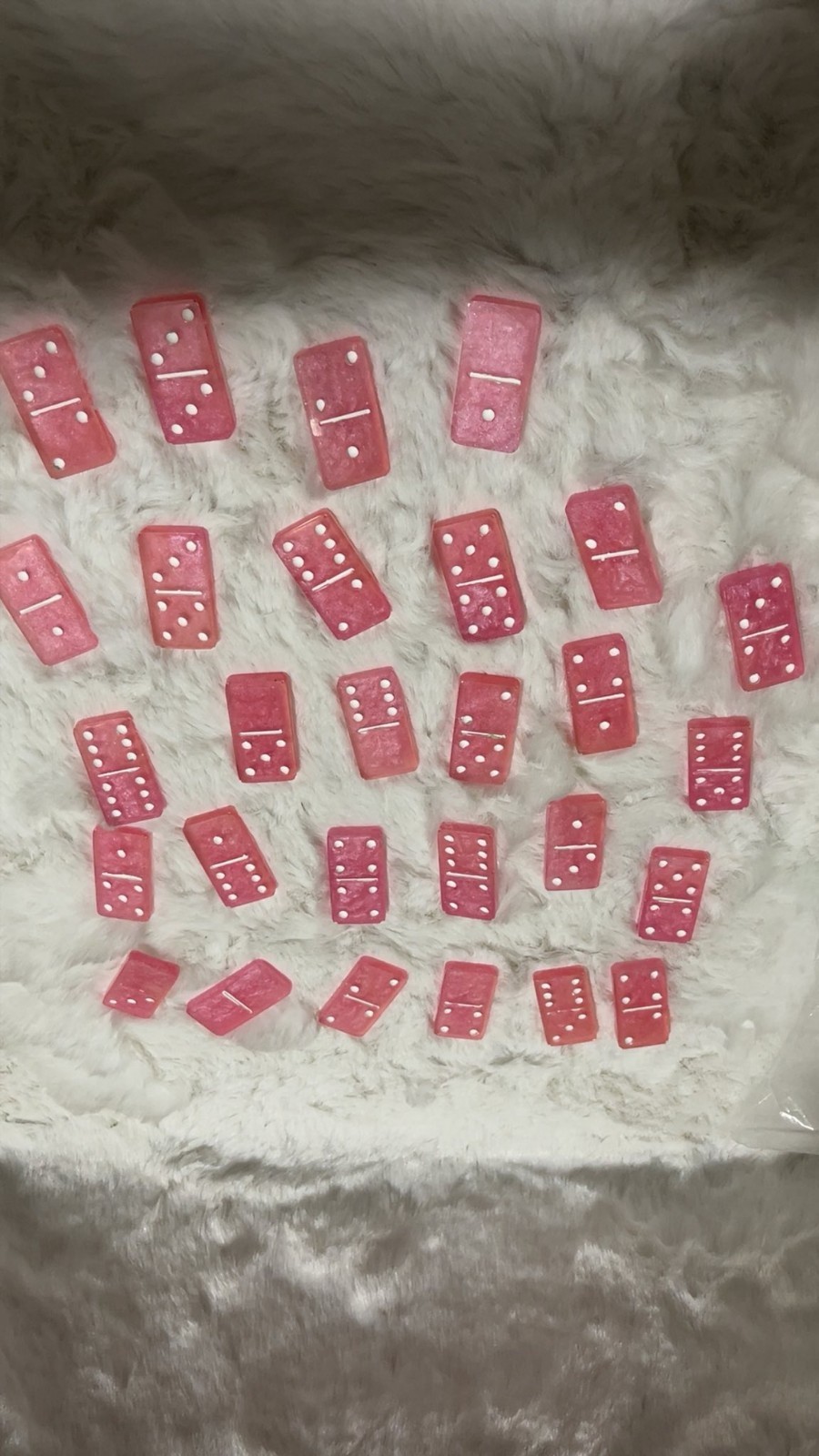 CUSTOM HAND MADE BEAUTIFUL PINK DOMINOS SET OF 28 2X1
