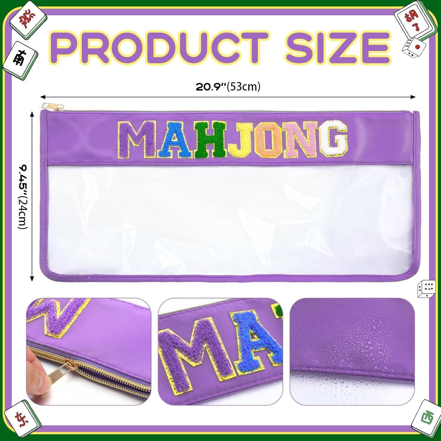 Durable Mahjong Storage Bag with Elegant Zipper – Perfect for Organizing Tiles
