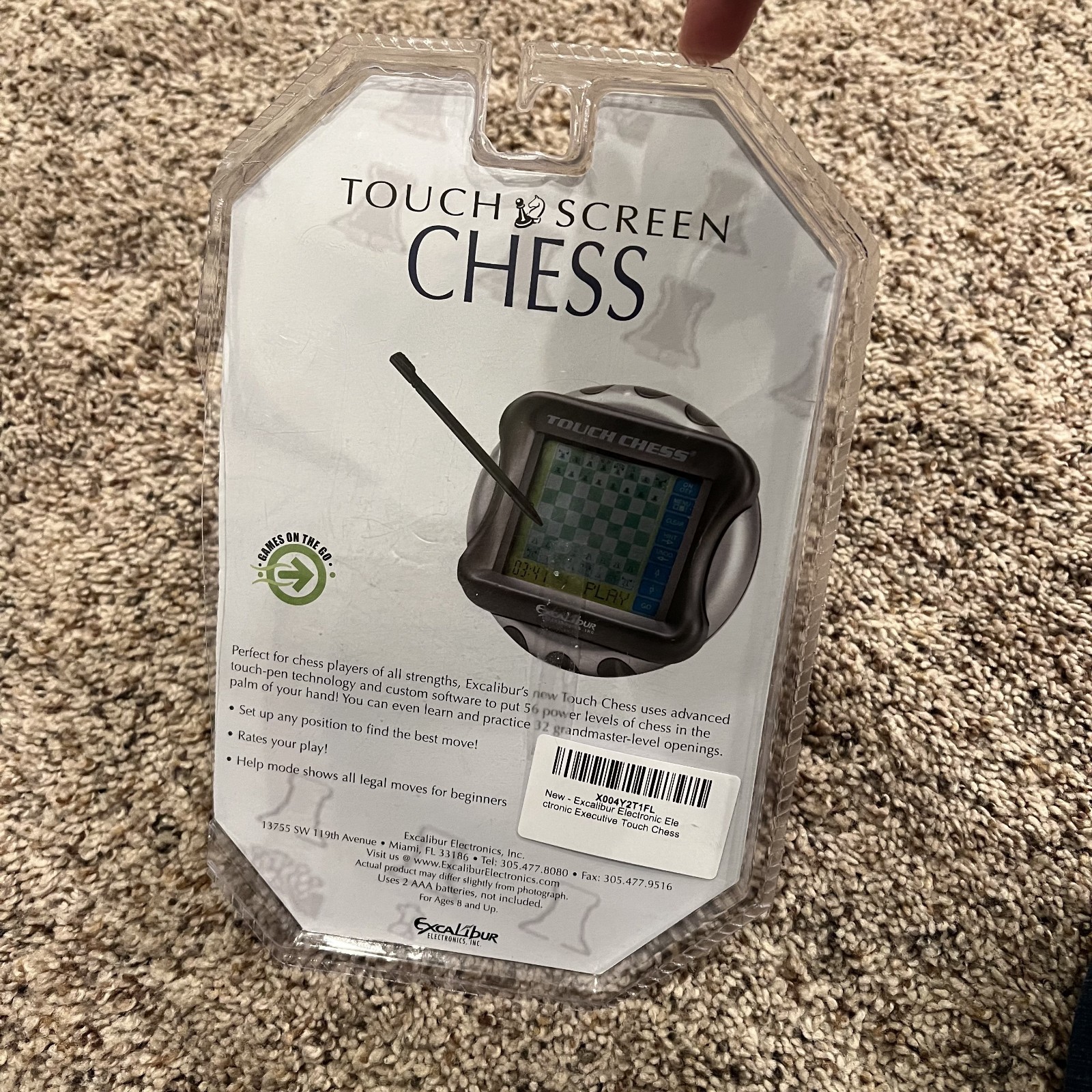 Excalibur Electronics Touch Chess Handheld Electronic w/Touch Screen OPEN BOX