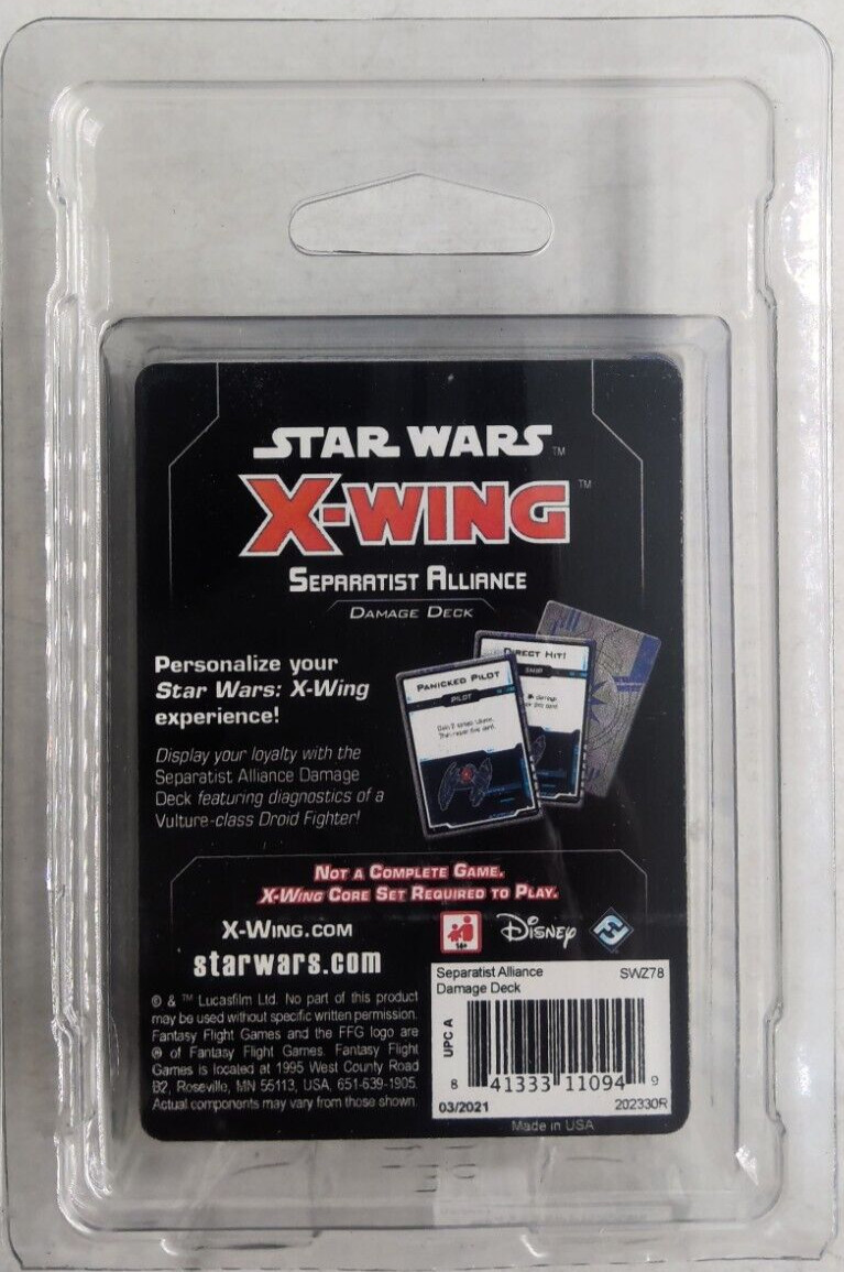 STAR WARS X-WING SEPARATIST ALLIANCE DAMAGE DECK EXPANSION BRAND NEW