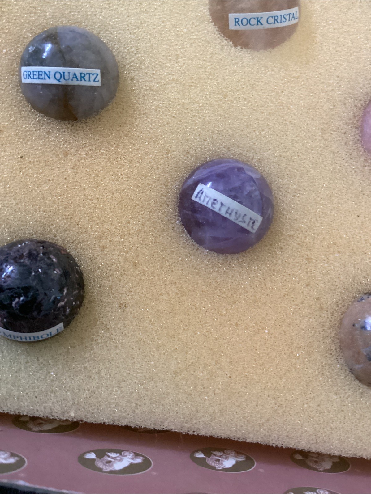 Authentic Models Semi-Precious Solitaire Game 36 Handmade Marbles In Box