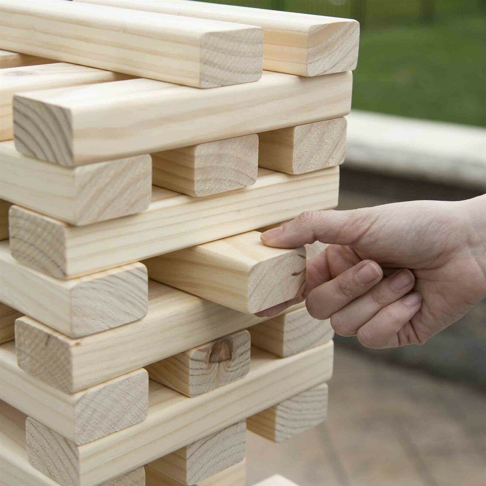 Huge Non Traditional Giant Block Game Jumbo Pinewood 54 Blocks 8 Inch Long