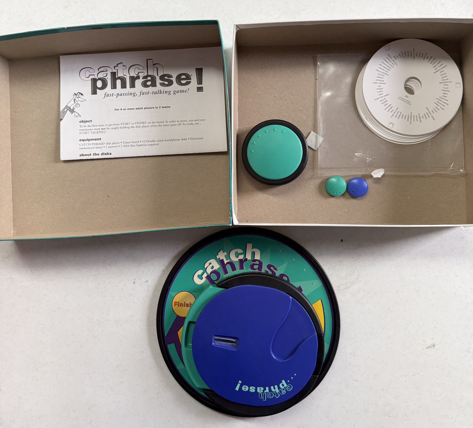 Catch Phrase Board Game 100% COMPLETE 1994 Vintage Timer Tested & Works