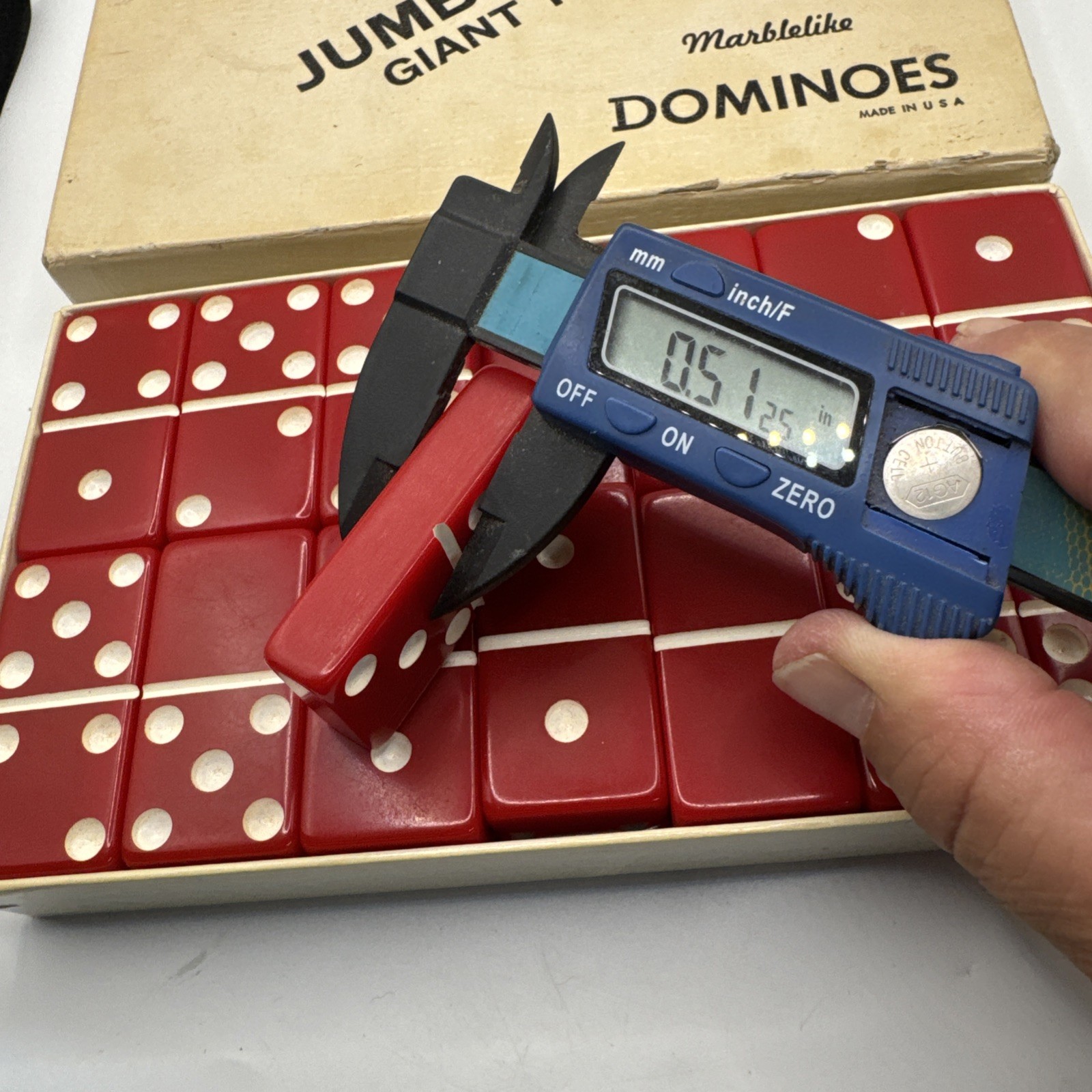 Super Thick Jumbo Size Giant Face Marblelike Dominoes (Red) By Puremco No.1632