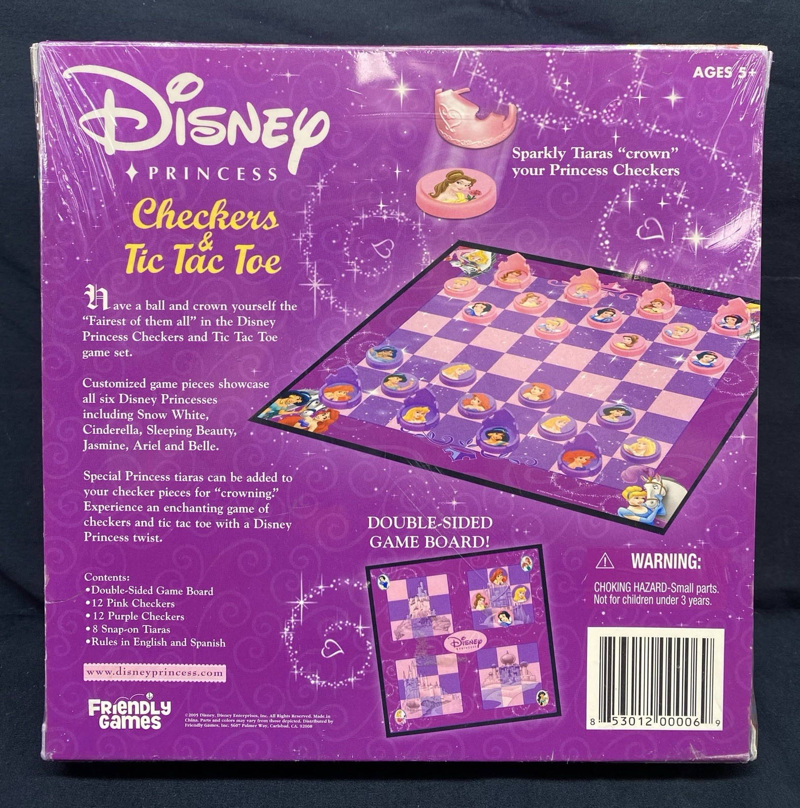NEW Sealed Disney Princess Checkers & Tic Tac Toe Game set.
