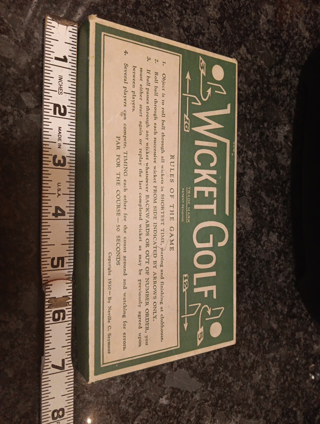 Vintage 1930 Wicket Golf Dexterity Game Neville C. Seymour Complete with Ball