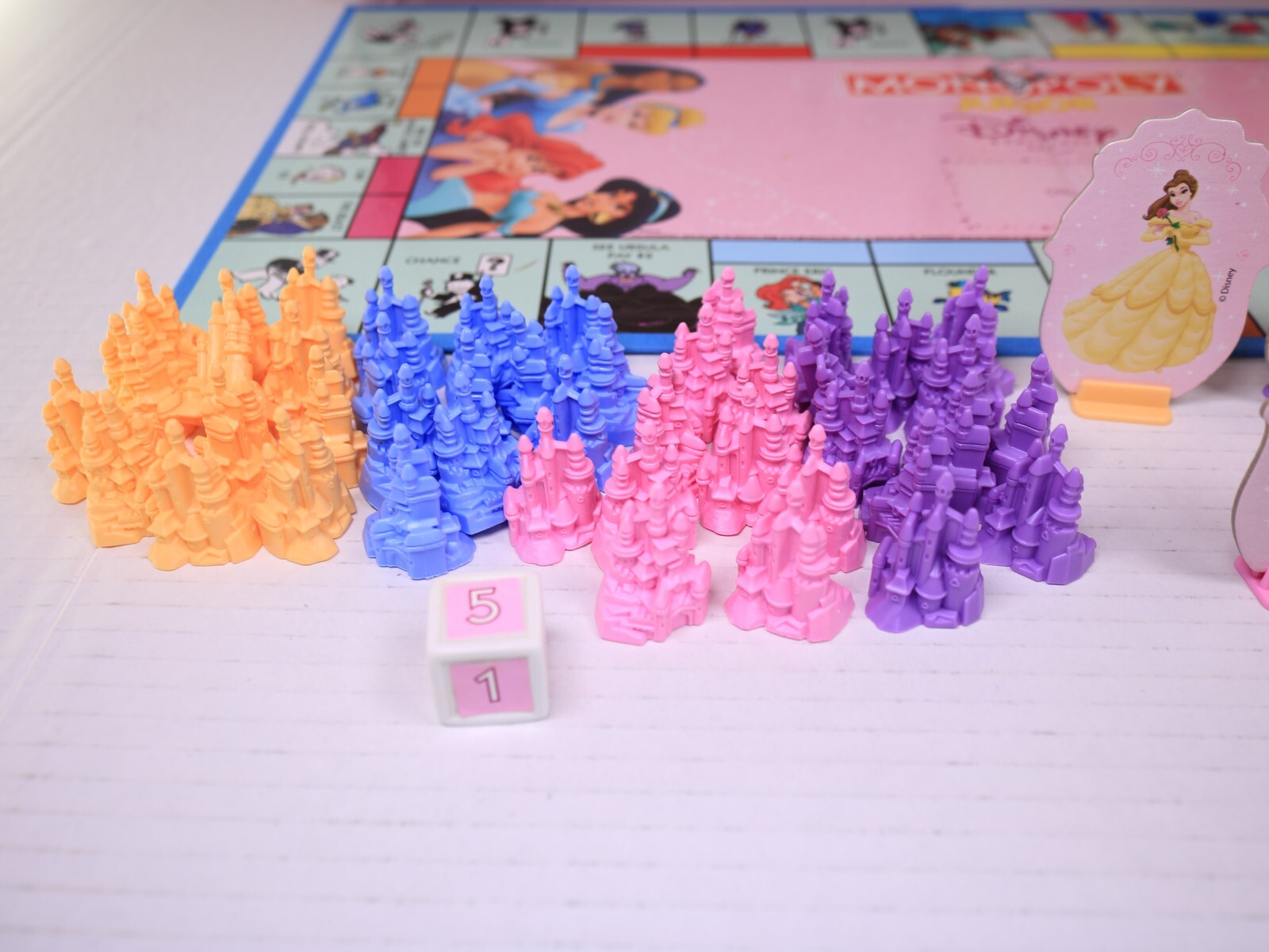 Vintage Monopoly Junior Disney Princess Edition 2004 95% Complete See Pics Good!