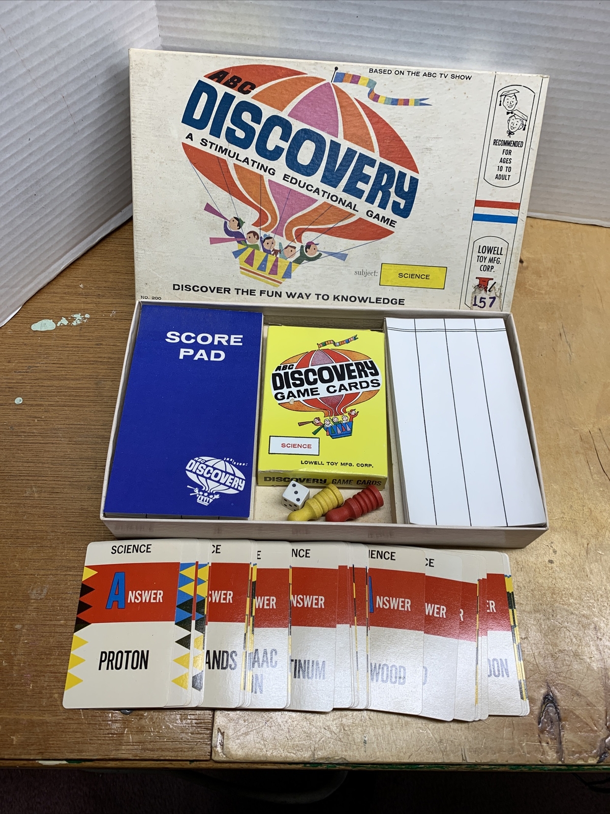 Vintage 1960’s LOWELL TOY MFG. Discovery #200 Learning Game SCIENCE Rare