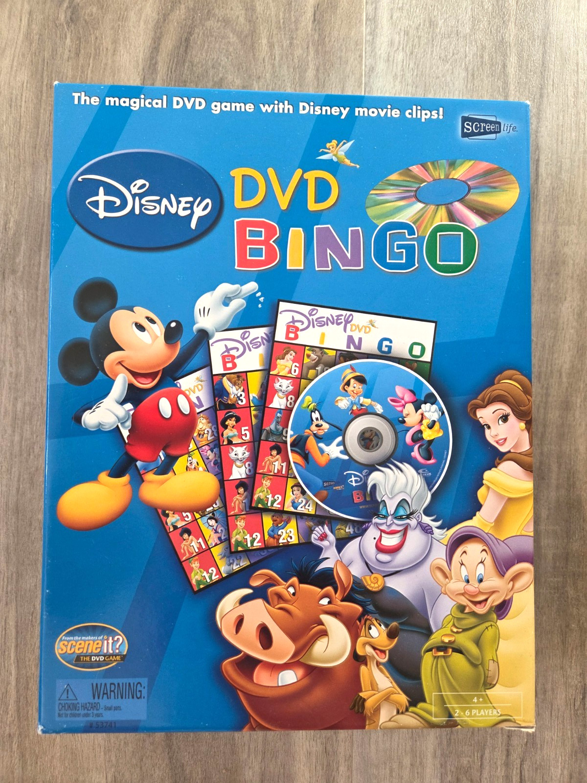 Disney DVD Bingo Game COMPLETE ScreenLife 2008 Mickey Minnie Mouse Family Board