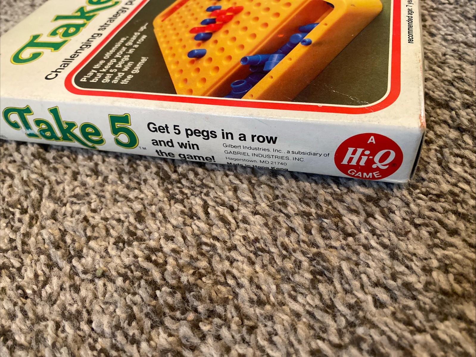 Vintage “Take 5” Game w/ Box 1977 Gabriel Hi-Q Strategy Puzzler