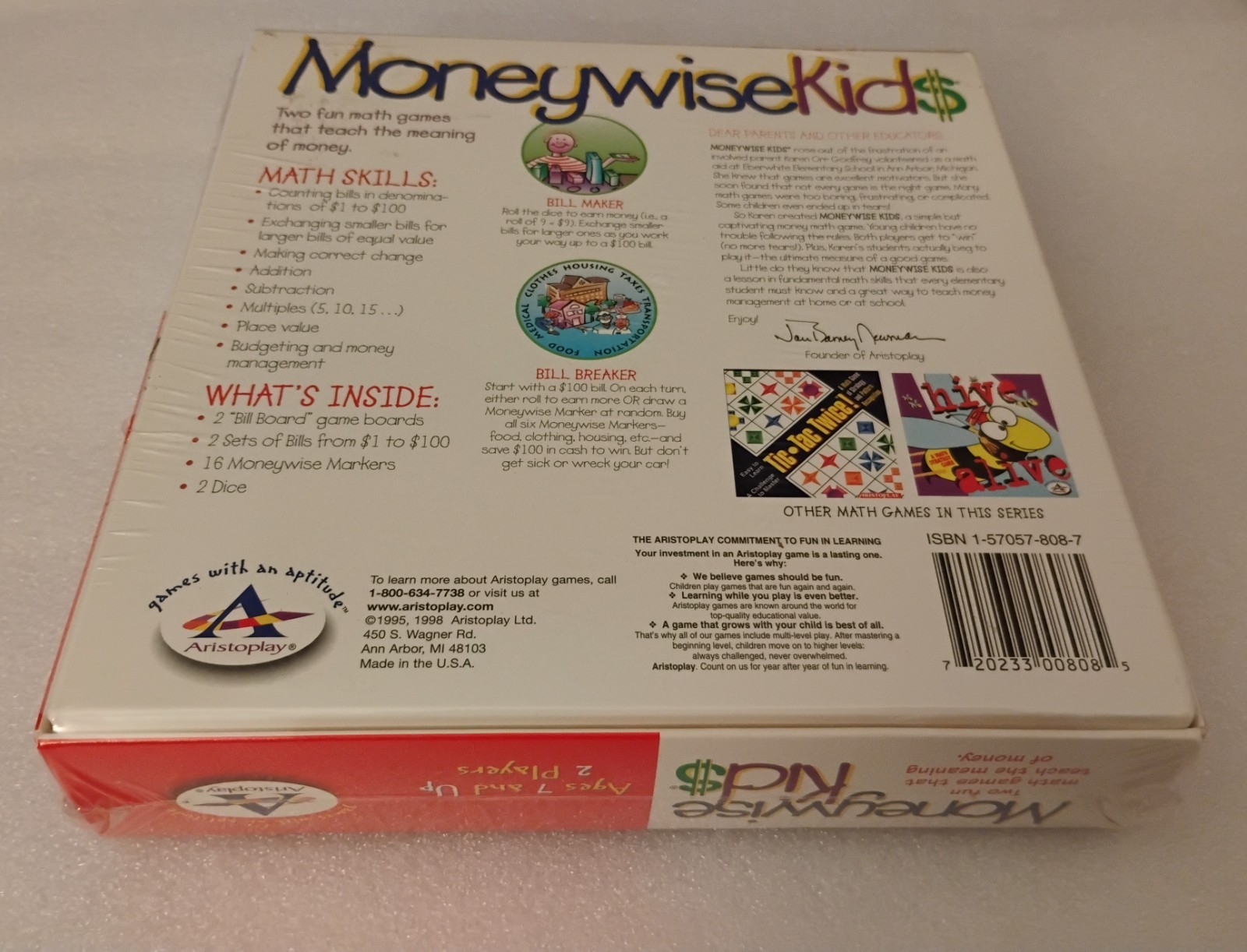 Moneywise Kids Board Game Aristoplay Math Financial Literacy Sealed New Talicor