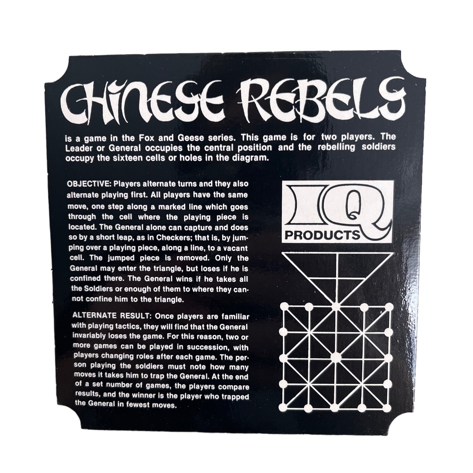 Vintage Chinese Rebels Wooden Peg Game – IQ Products Ltd. MADE IN NEW ZEALAND