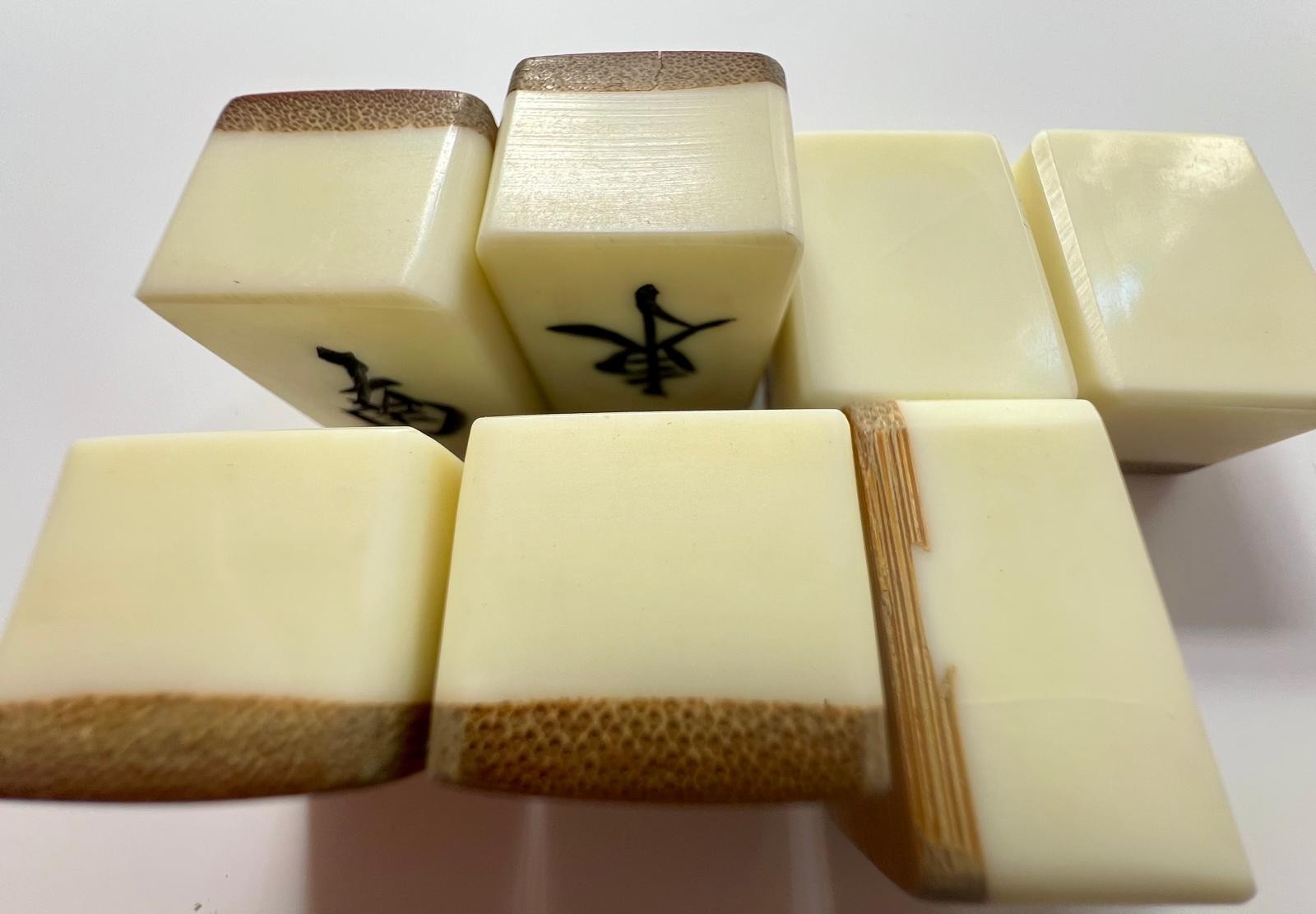 Vintage Bone & Bamboo Mah Jong Set
