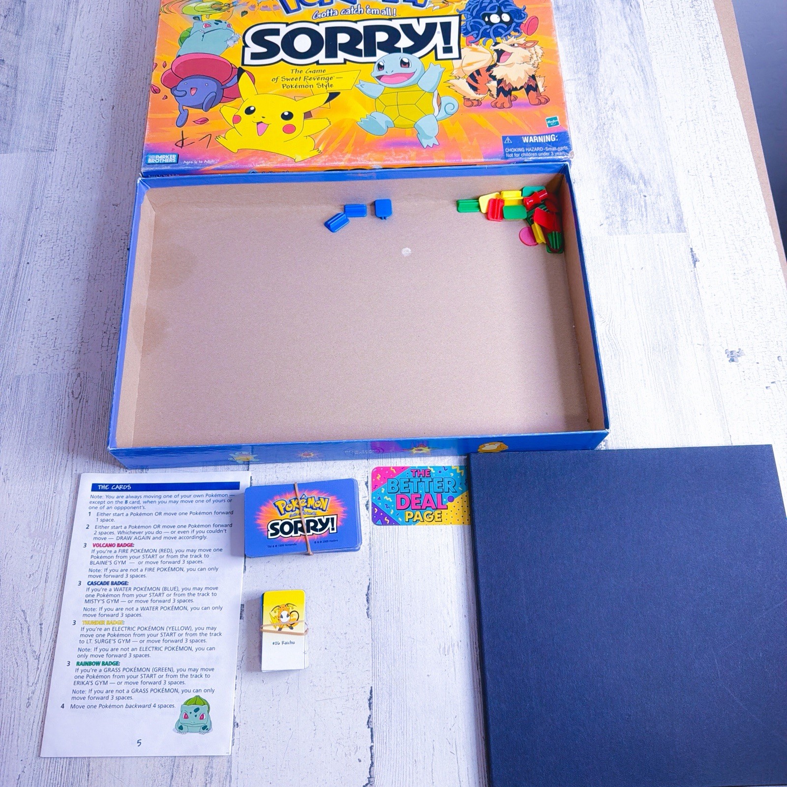 Vintage Pokémon SORRY! Board Game Parker Brothers Hasbro 2000 – Complete