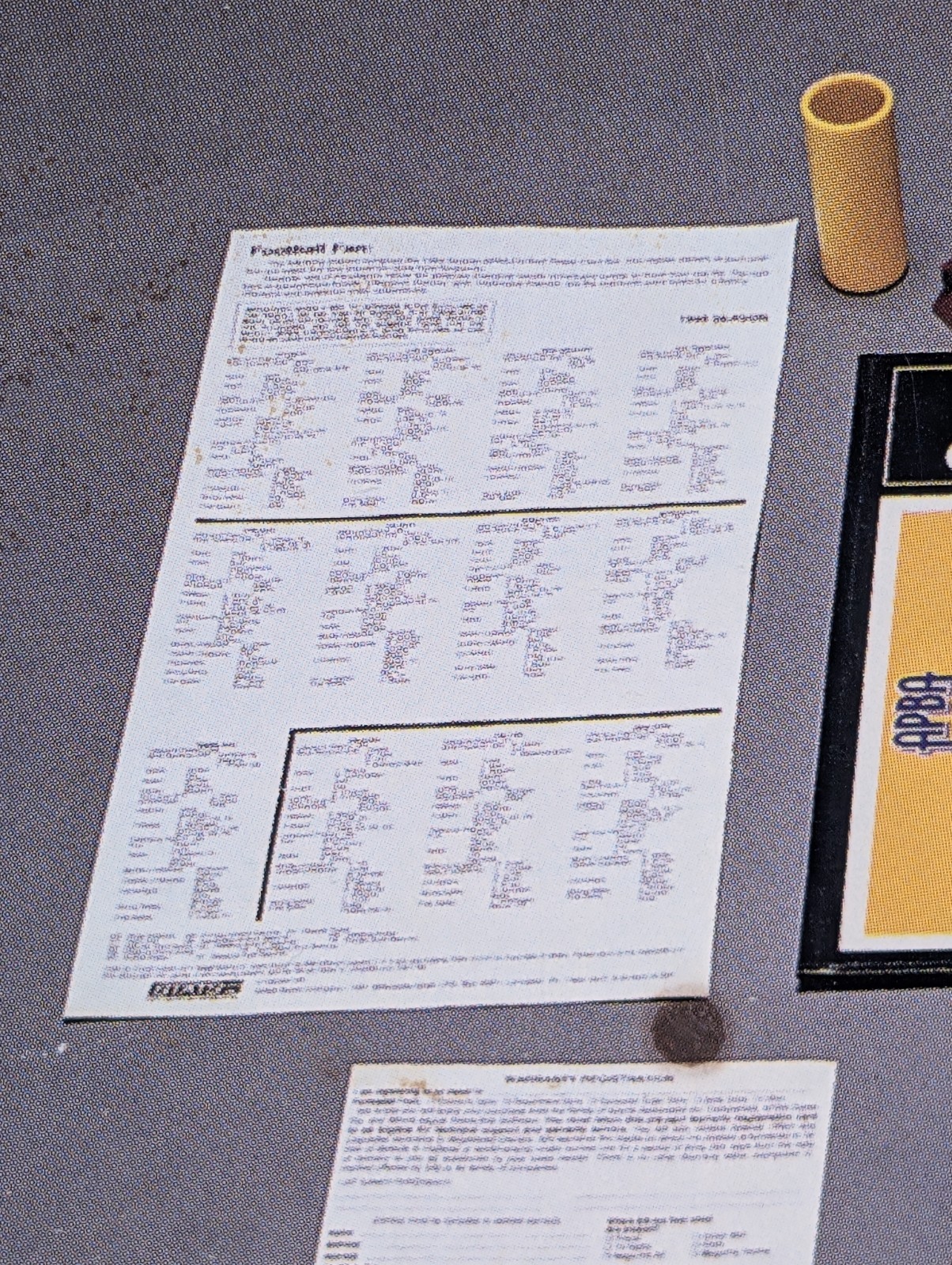 Partial APBA Pro Football Limited Edition Game 1994-95 (Dallas & Pittsburgh)