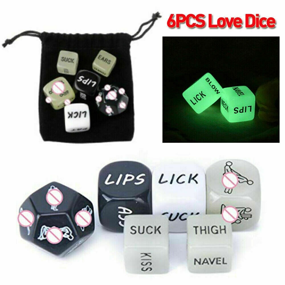 6PC Sex Dice Adult Love Games Kama Sutra Couples Gift Glow in the Dark