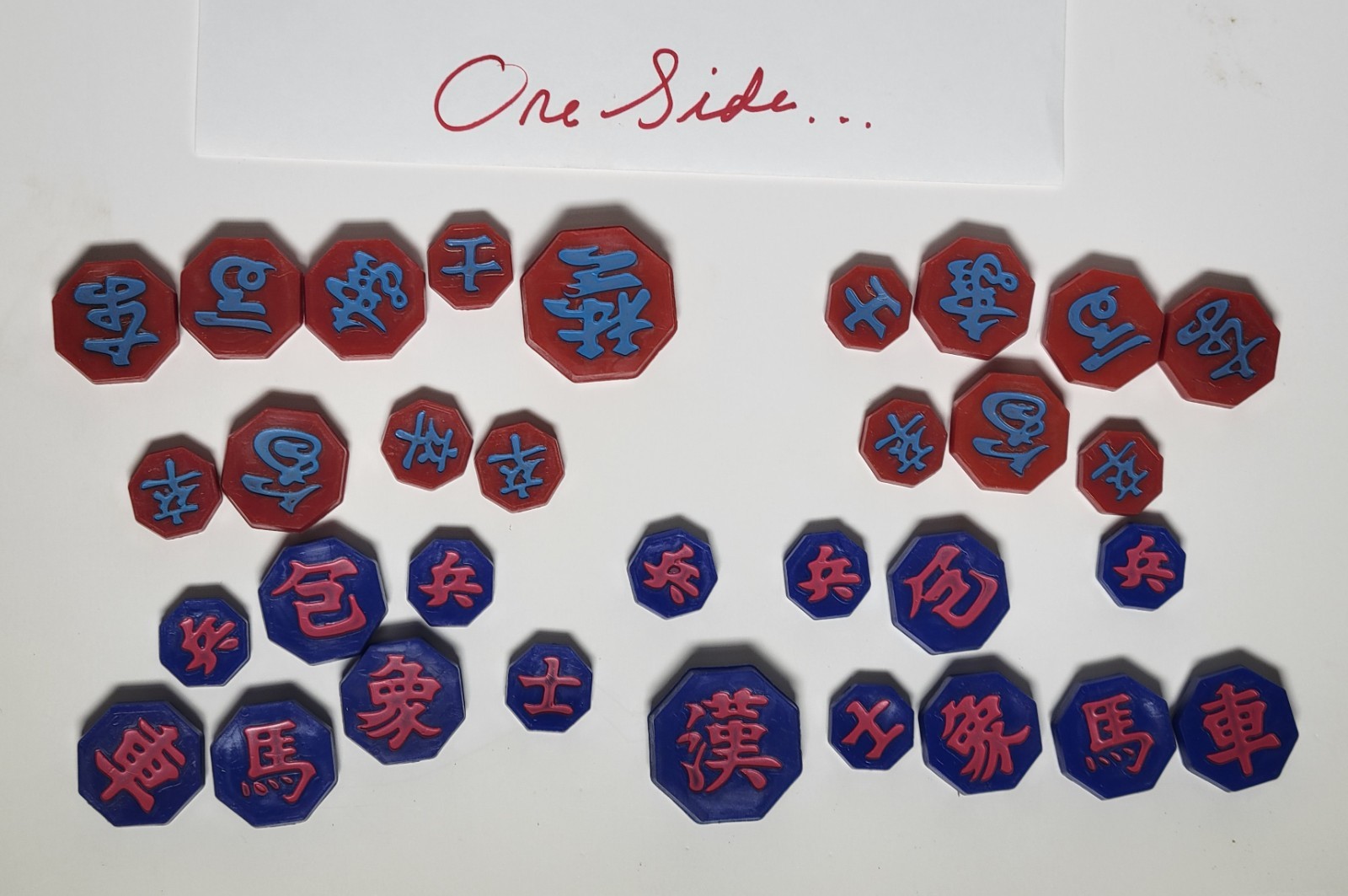 RED/BLUE KOREAN CHESS – JANGGI – 장기 – TRADITIONAL GAME – STURDY VINYL MAT (L14)