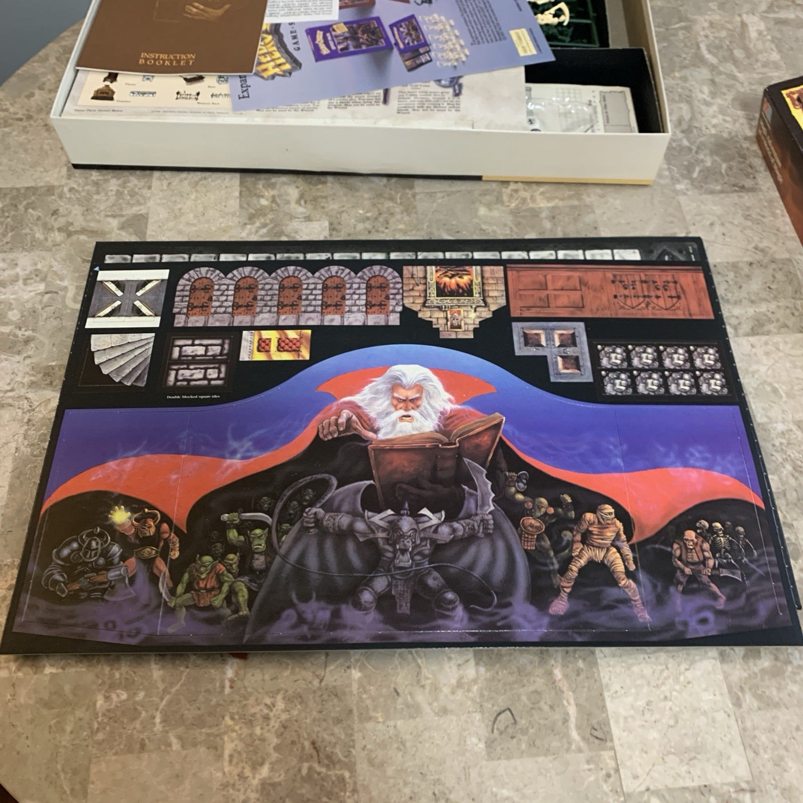 Unused Hero Quest Board Game 1990 Vintage Games Workshop HeroQuest Missing Items