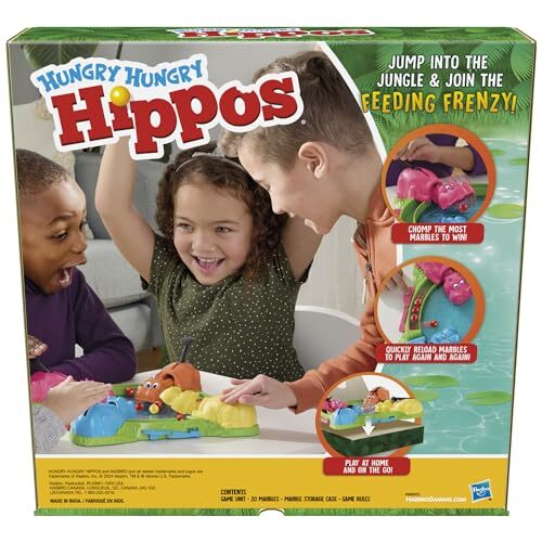 Hungry Hungry Hippos Classic Marble Chomping Game for Preschoolers Ages 4+