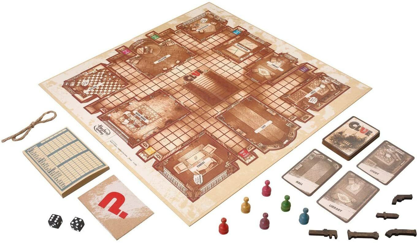 Hasbro CLUE Rustic Edition Collectible Wood Box Crime Board Game Parker Brothers