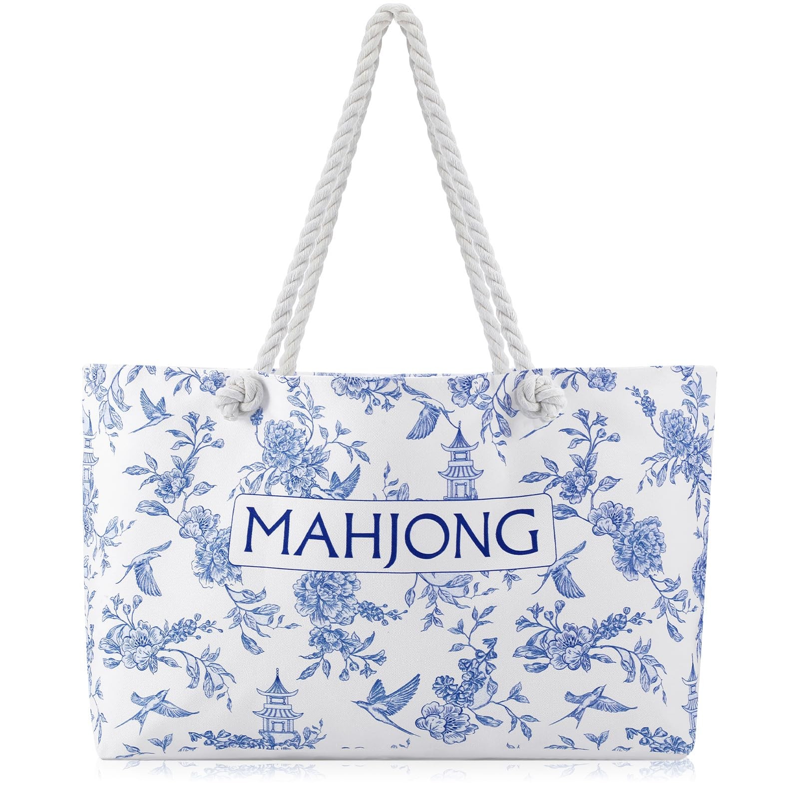 Empty Mahjong Tote Bag Mahjong Canvas Bag 24.0 x 13.0 x 4.7 Inch Chinoiserie …
