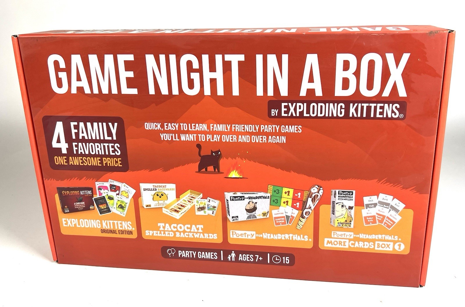 Exploding Kittens Game Night In A Box 4 Game Bundle Card Board Games New Sealed