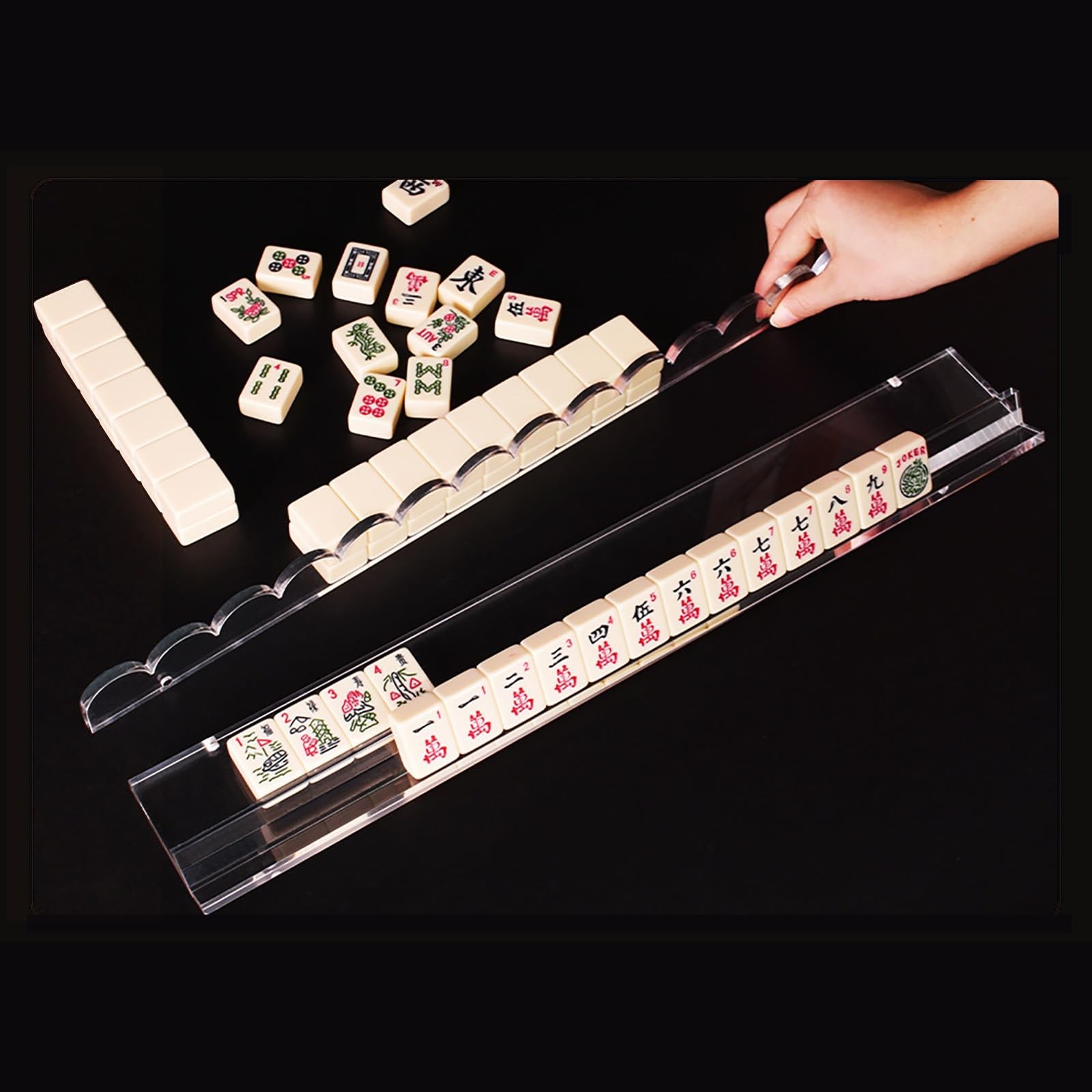 American Mahjong Racks with Pushers, Premium Heavy-Duty One Size, Color