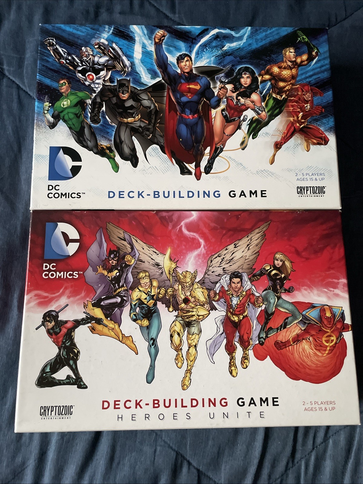 DC Deck-Building Game Original & Heroes Unite w Martian Manhunter Starfire Joker