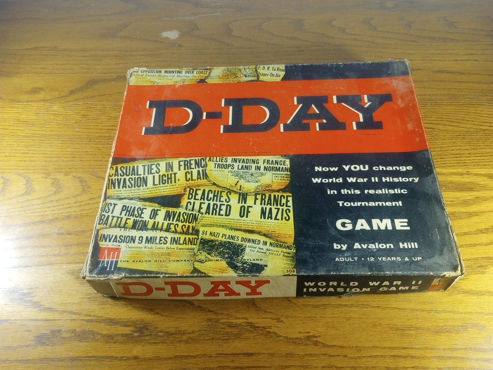Vintage 1961 D-Day World War II Invasion Board Game #508 Avalon Hill WWII D Day