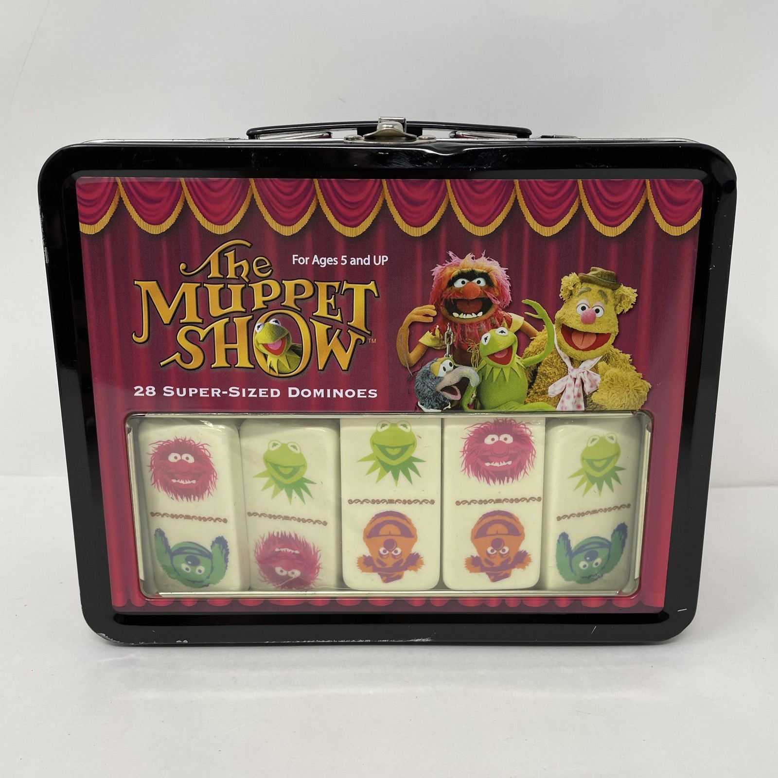 Vintage 2003 Muppet Show Muppet Dominoes Tin Game 28 Super-Sized Sababa Toys