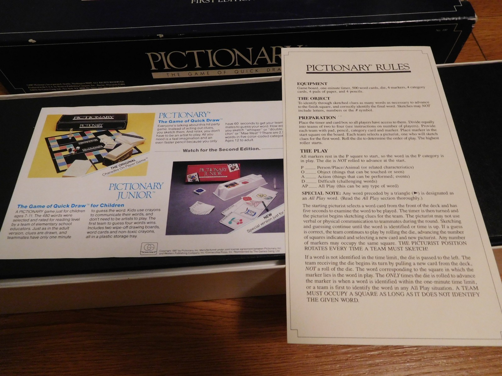 Pictionary First Edition 1987 #100 Game Of Quick Draw