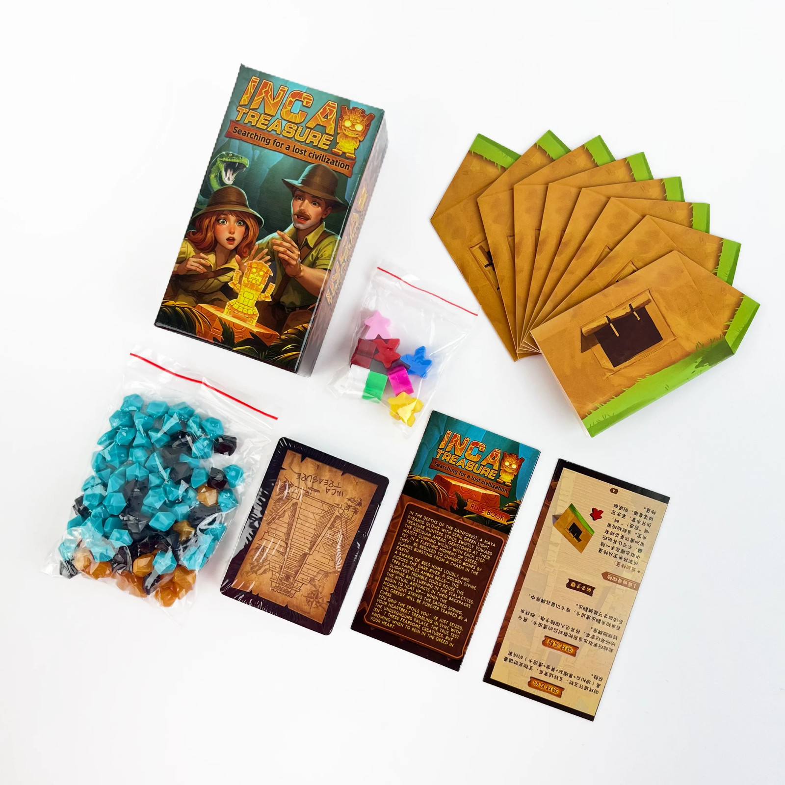 Incan Treasure Quest Strategy Board Game 3-8 Players Ages 14+ Bluff & Bet
